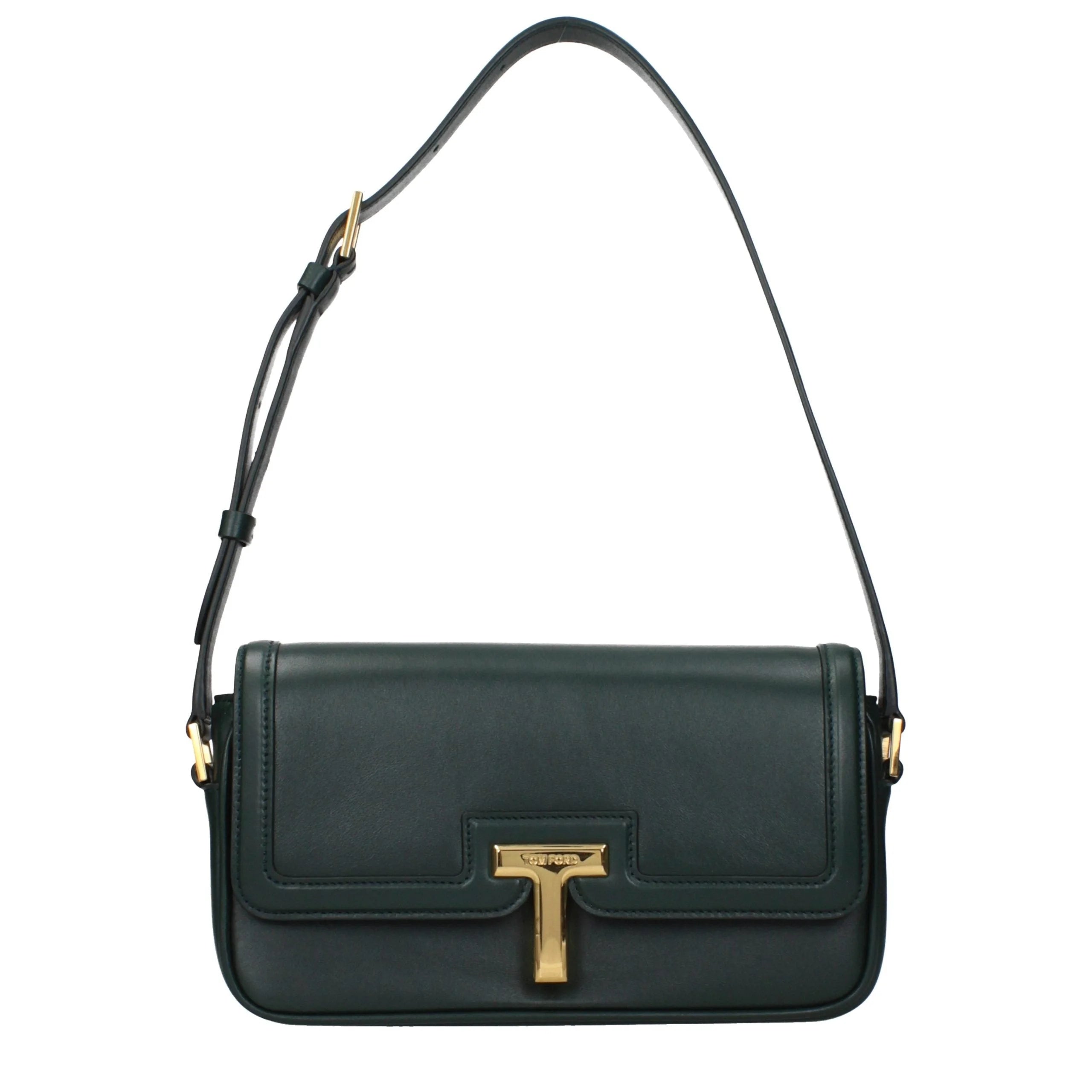 Tom Ford Green Leather Shoulder Bag