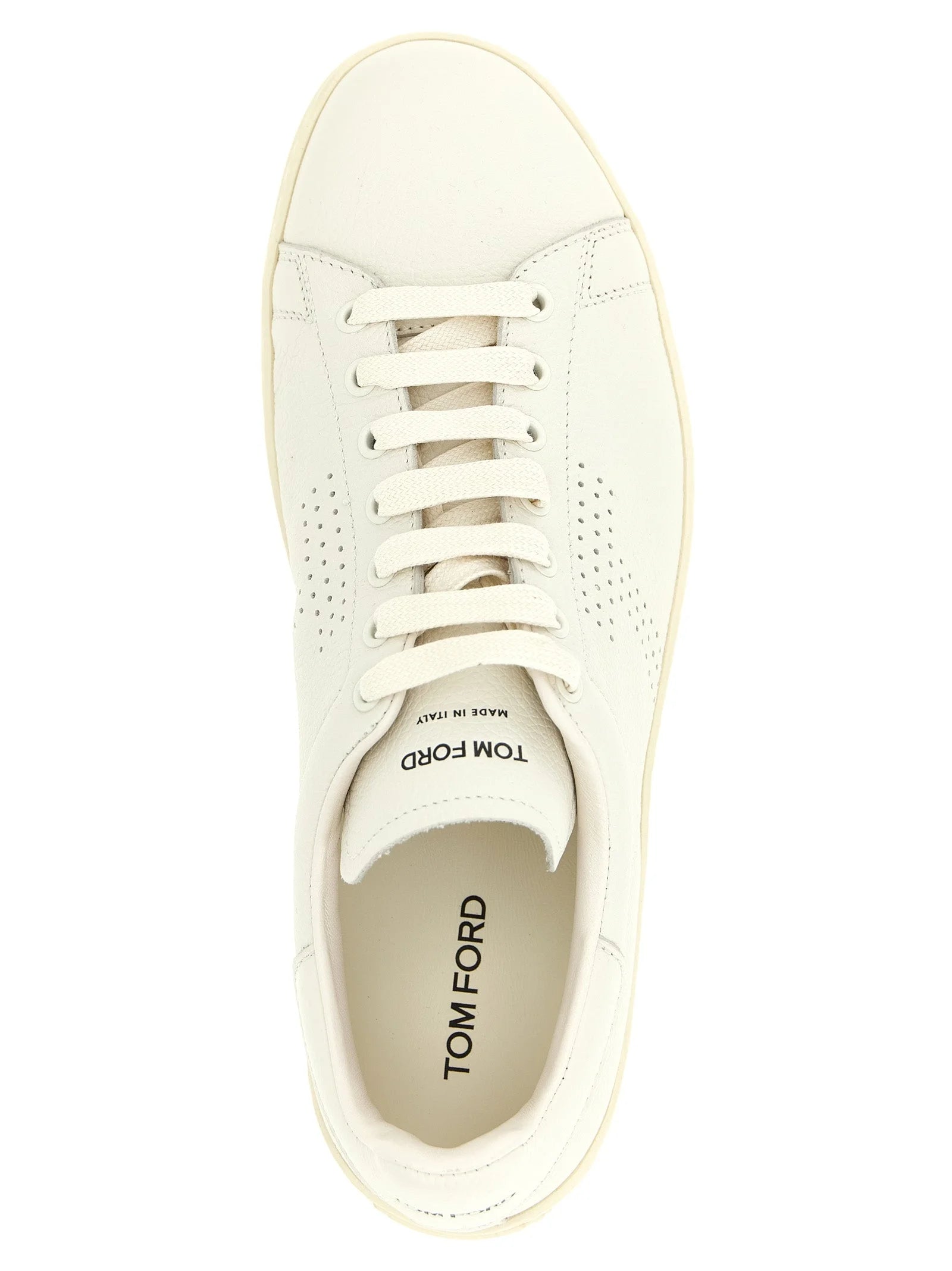 Tom Ford White Leather Low Top Sneakers