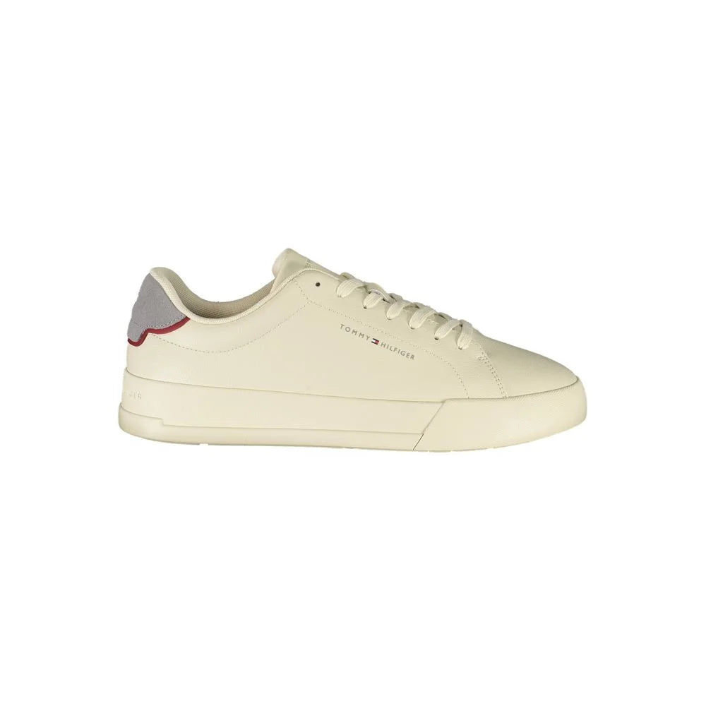 Tommy Hilfiger Beige Leather Men Sneaker - Sneakers