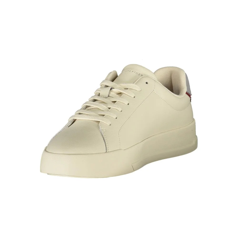 Tommy Hilfiger Beige Leather Men Sneaker - Sneakers