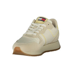 Tommy Hilfiger Beige Leather Women Sneaker - Sneakers
