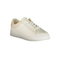 Tommy Hilfiger Beige Leather Women Sneaker - Sneakers