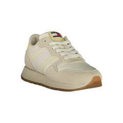 Tommy Hilfiger Beige Leather Women Sneaker - Sneakers