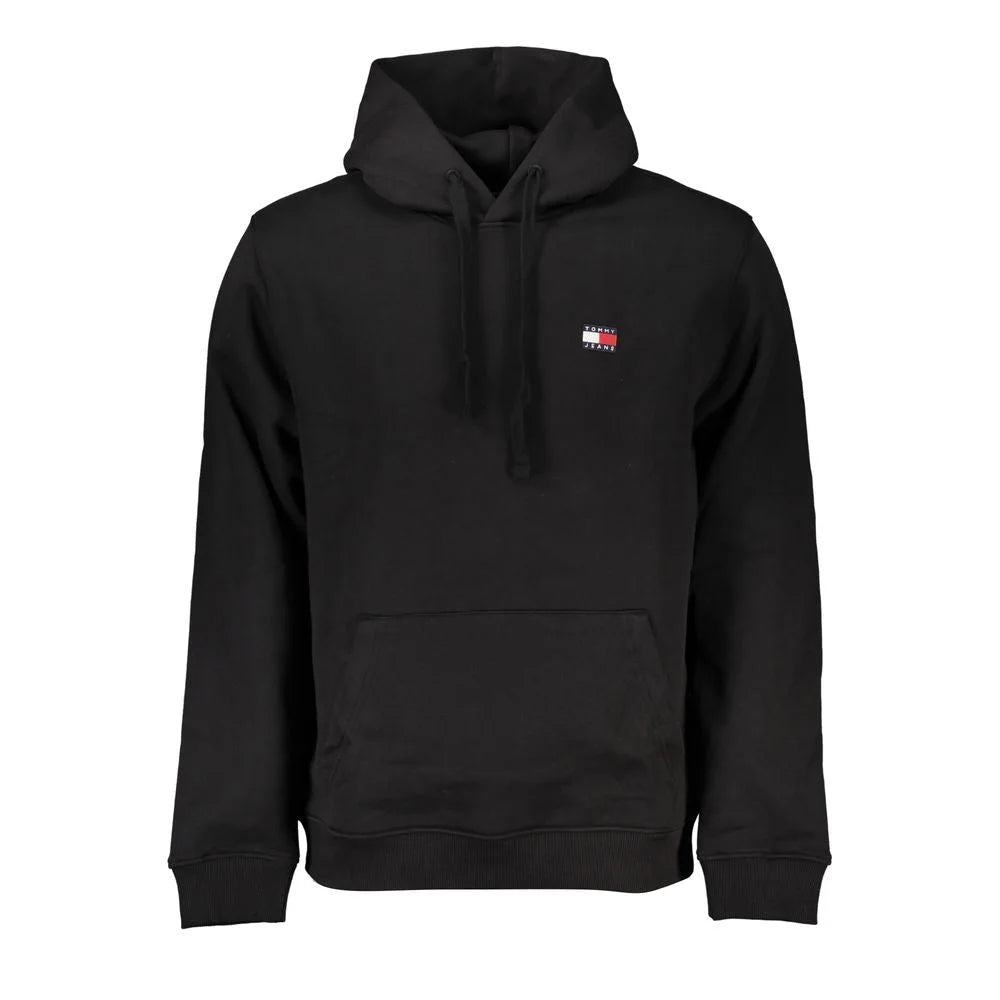 Tommy Hilfiger Black Cotton Men Sweater with Hood - XL - Hoodies