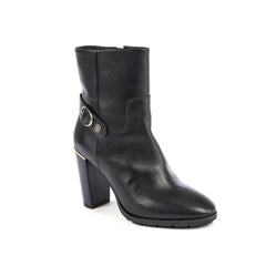 Tommy Hilfiger Black Leather Ankle Boots - EU39/US9