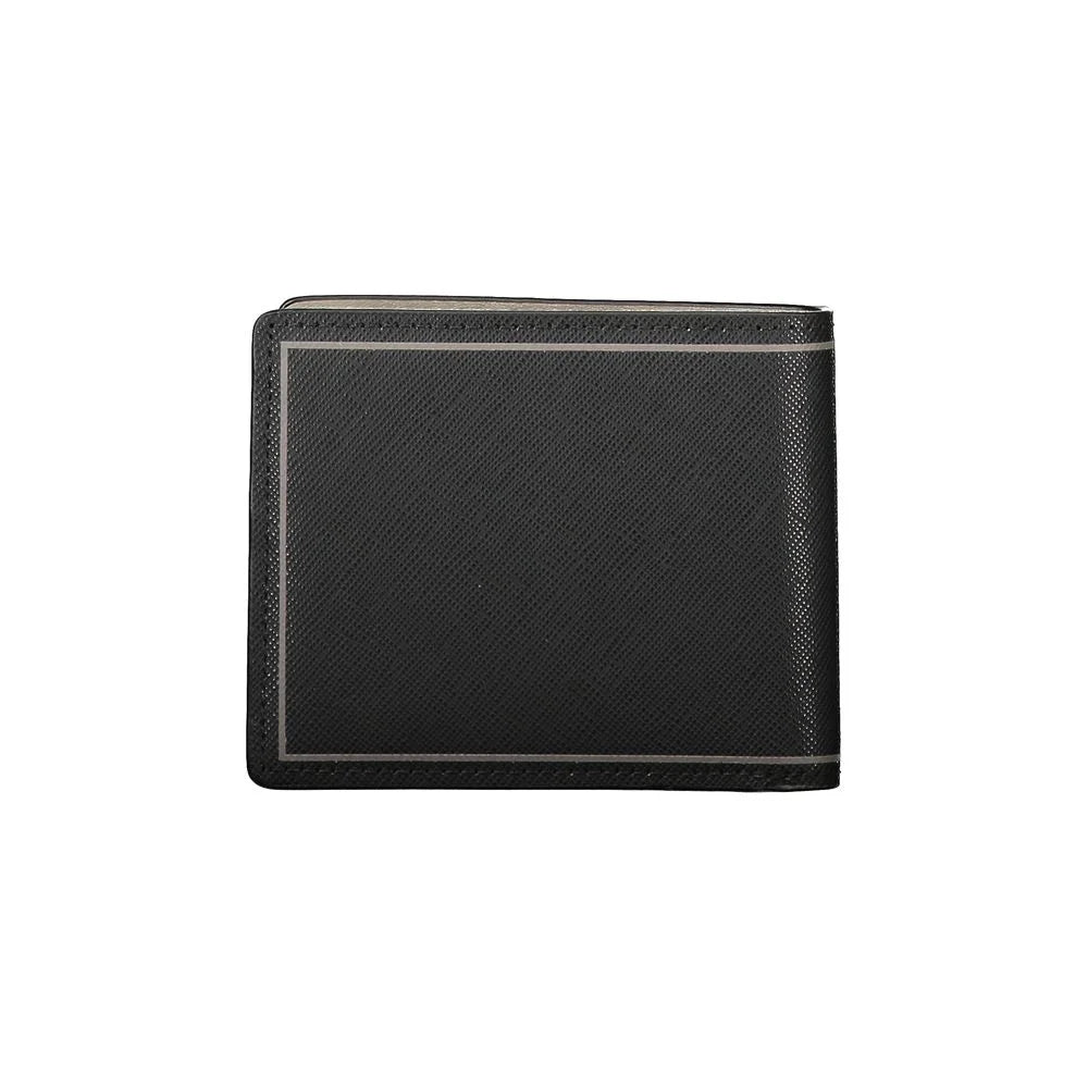 Tommy Hilfiger Black Leather Double Card Wallet - Wallets