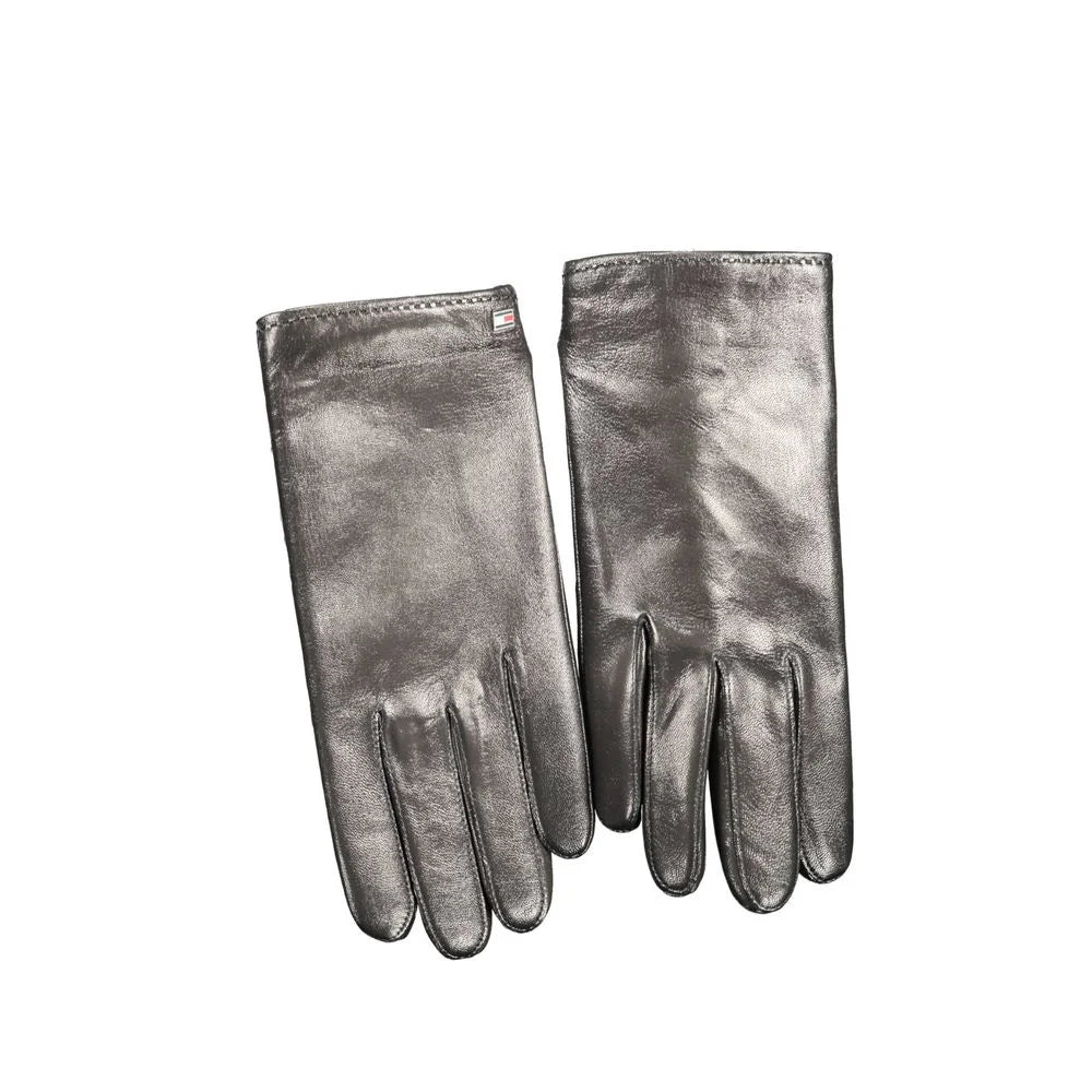Tommy Hilfiger Black Leather Glove - M - Gloves & Mittens