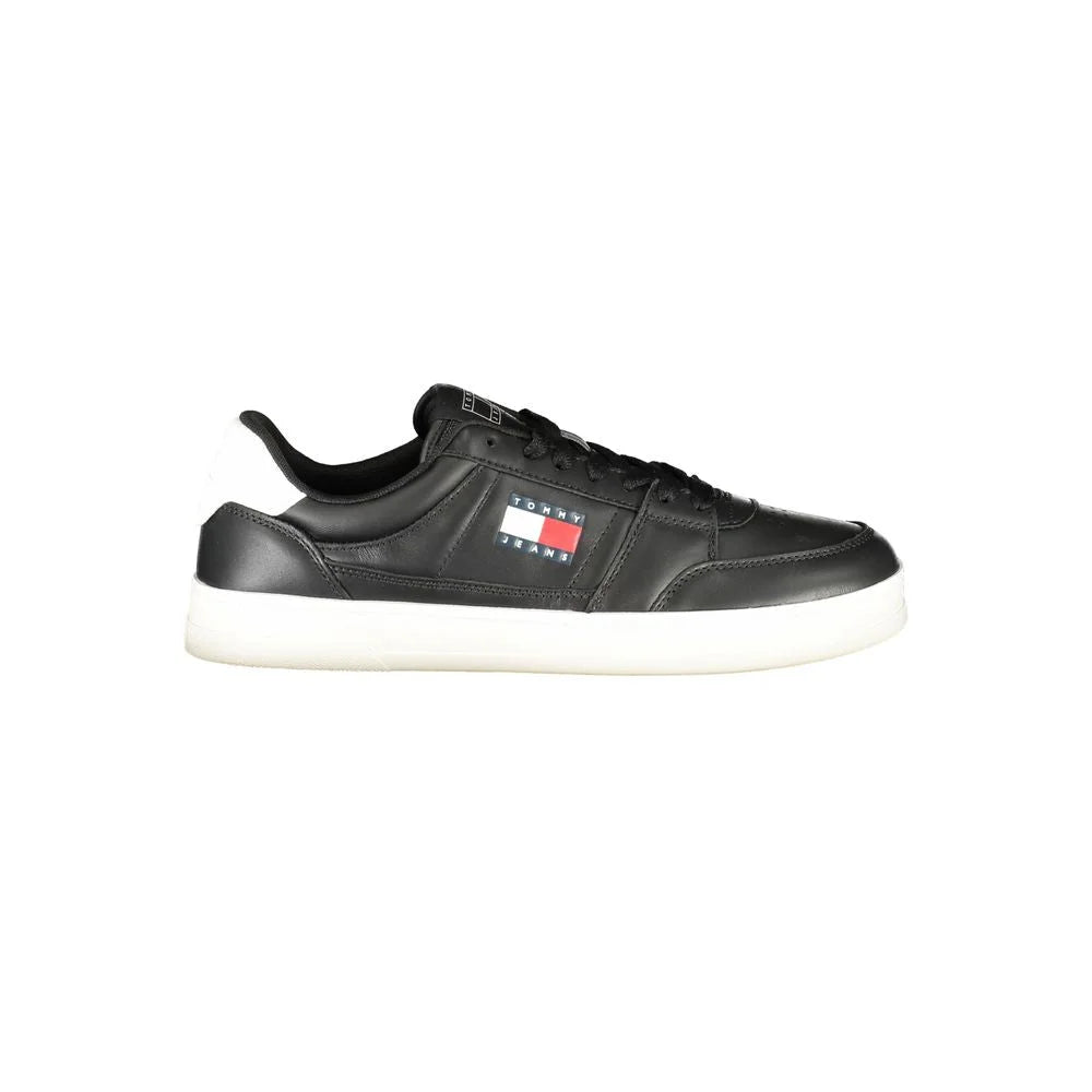Tommy Hilfiger Black Leather Men Sneaker