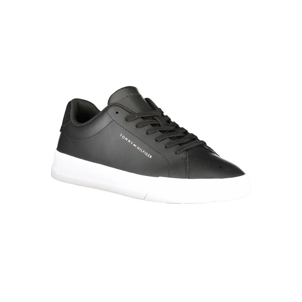 Tommy Hilfiger Black Leather Men Sneaker - EU40/US7 - Sneakers