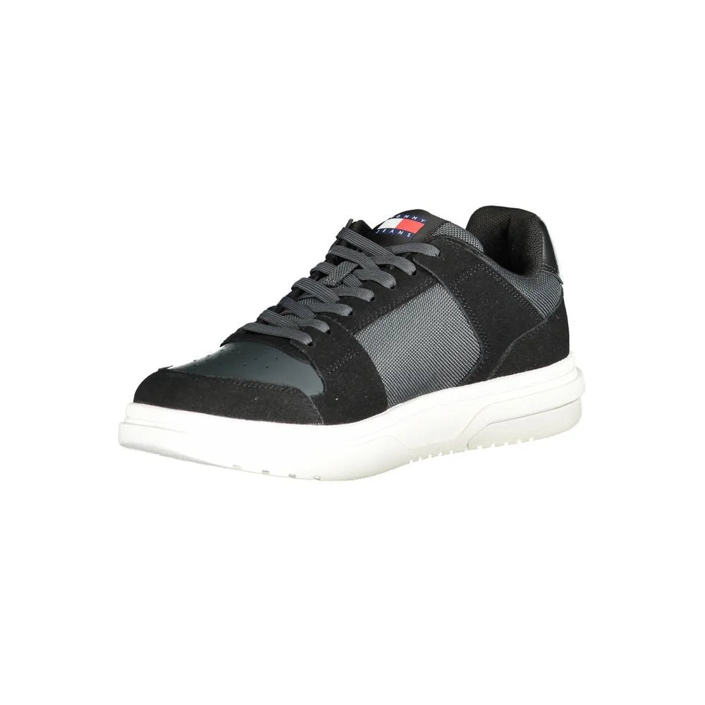 Tommy Hilfiger Black Leather Men Sneaker - Sneakers