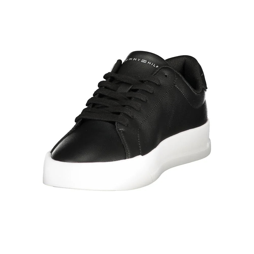 Tommy Hilfiger Black Leather Men Sneaker - Sneakers