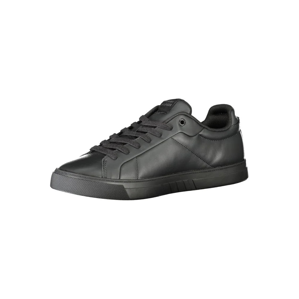 Tommy Hilfiger Black Leather Men Sneaker - Sneakers