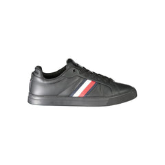 Tommy Hilfiger Black Leather Men Sneaker - Sneakers