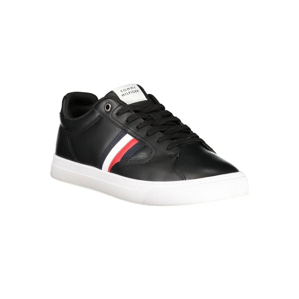 Tommy Hilfiger Black Leather Men Sneaker - Sneakers