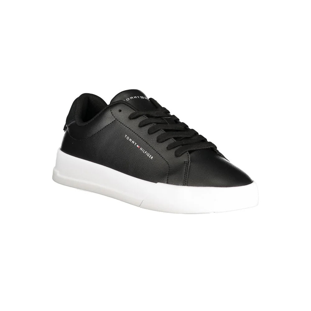 Tommy Hilfiger Black Leather Men Sneaker - Sneakers