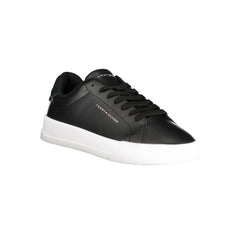 Tommy Hilfiger Black Leather Men Sneaker - Sneakers