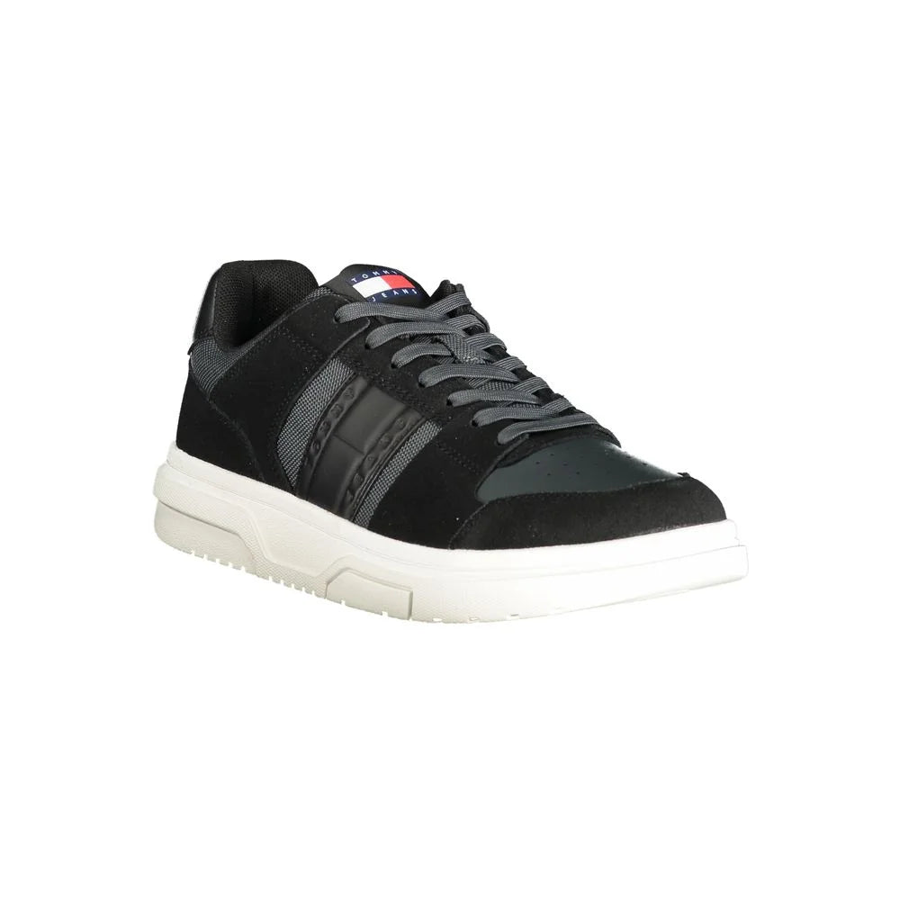 Tommy Hilfiger Black Leather Men Sneaker - Sneakers