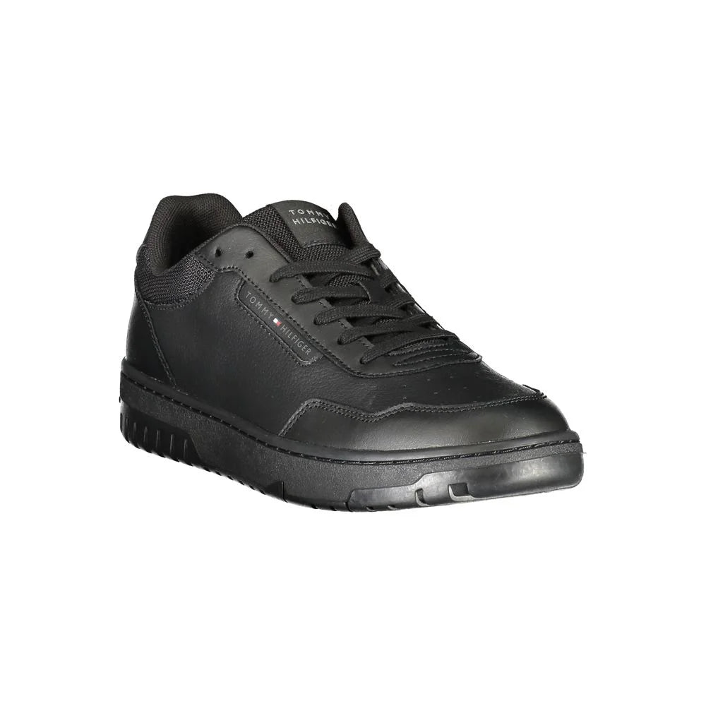 Tommy Hilfiger Black Leather Men Sneaker - Sneakers