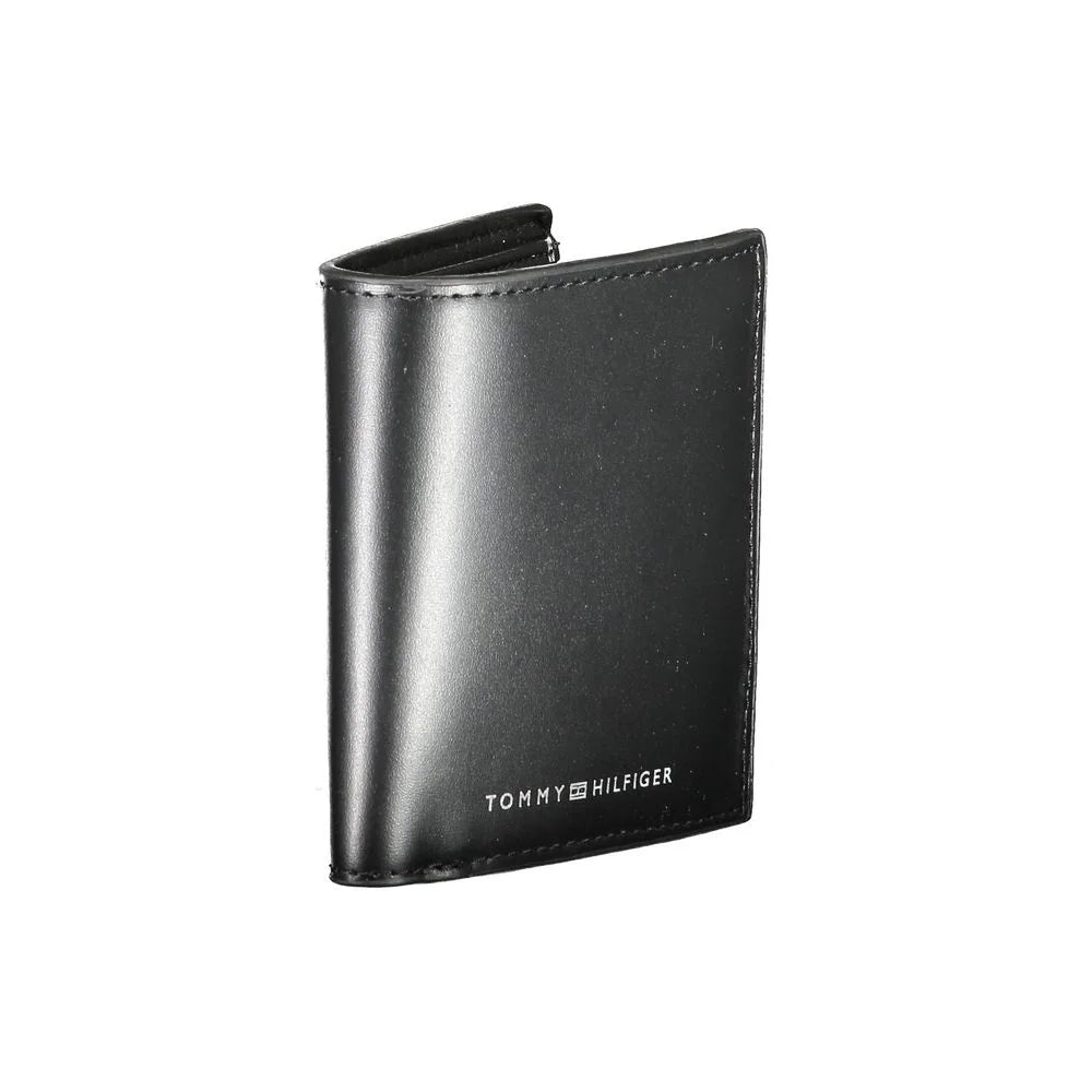 Tommy Hilfiger Black Leather Men Wallet - Wallets