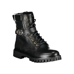 Tommy Hilfiger Black Leather Women Boot - EU36/US6 - Boots