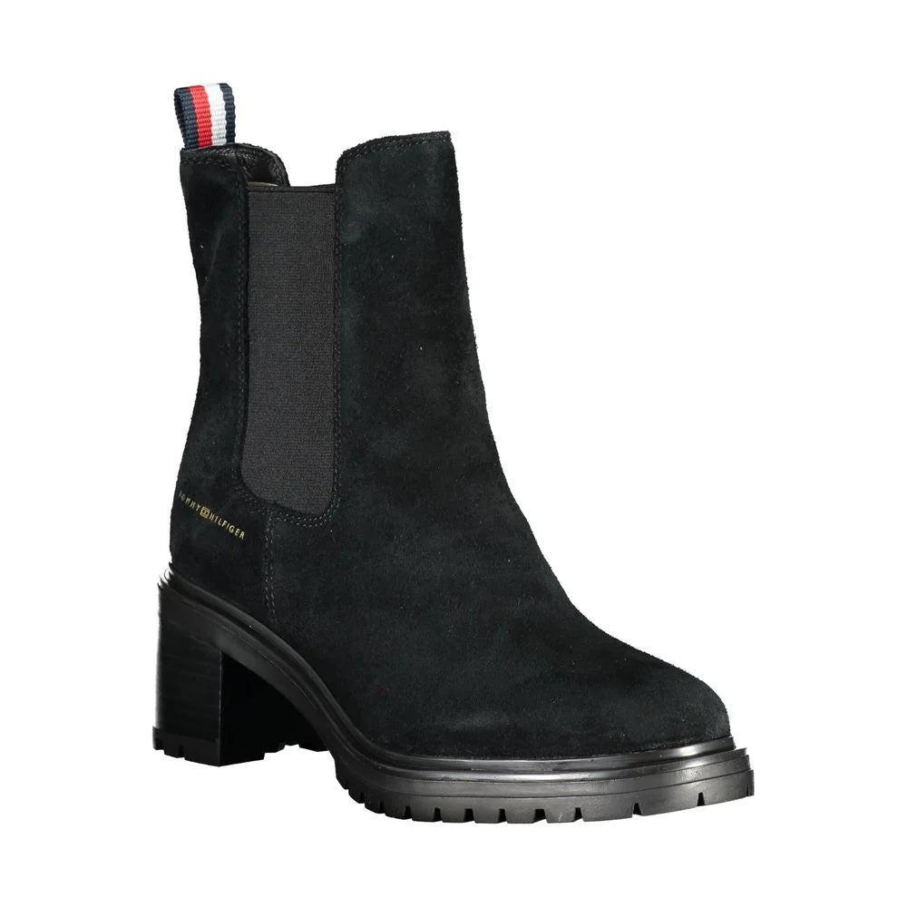 Tommy Hilfiger Black Leather Women Boot - EU41/US11 - Boots