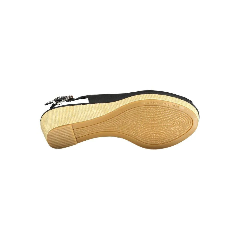 Tommy Hilfiger Black Leather Women Sandal - Sandals