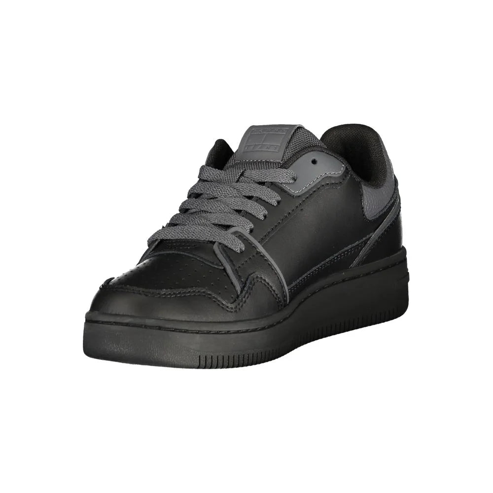 Tommy Hilfiger Black Leather Women Sneaker