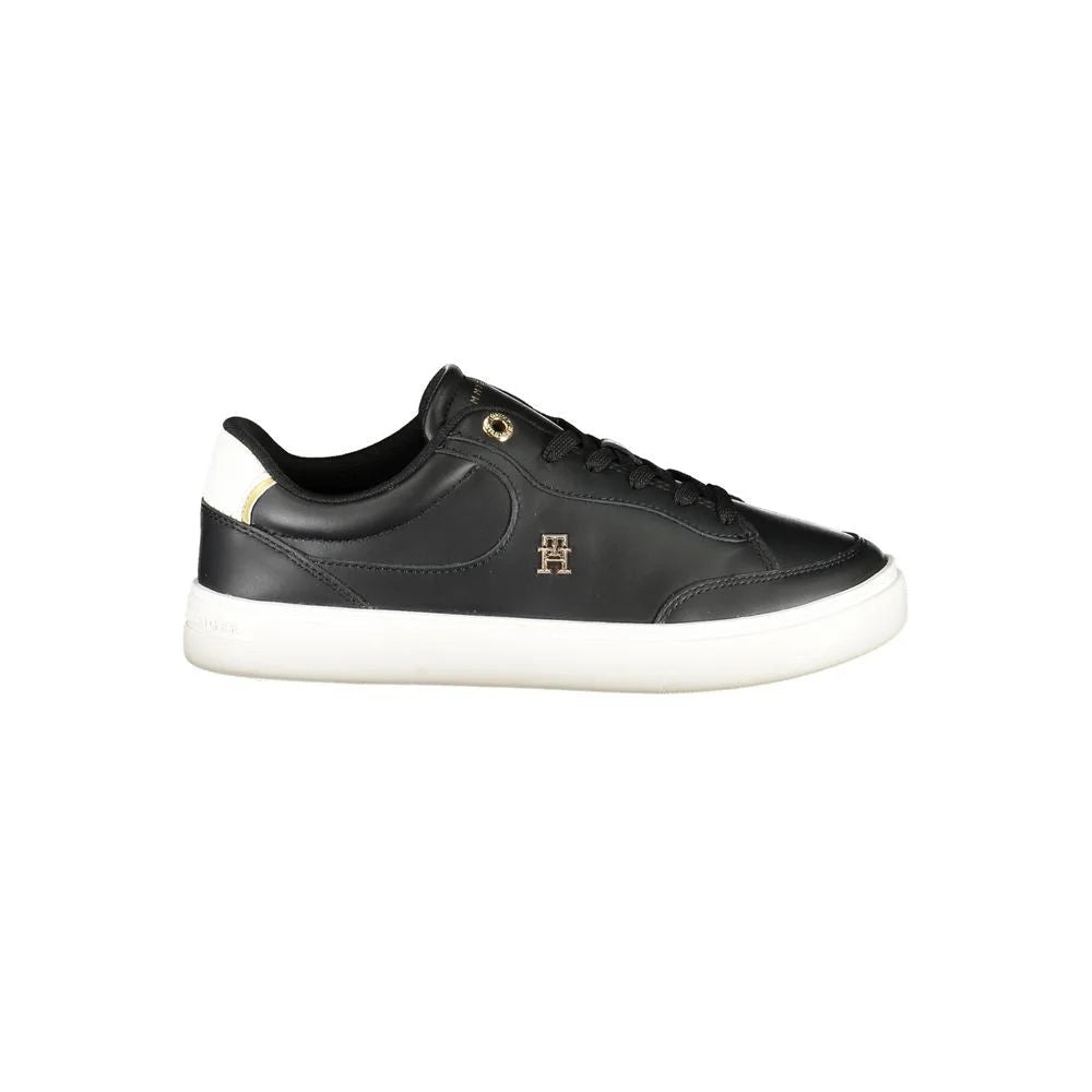 Tommy Hilfiger Black Leather Women Sneaker