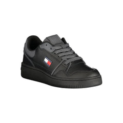 Tommy Hilfiger Black Leather Women Sneaker
