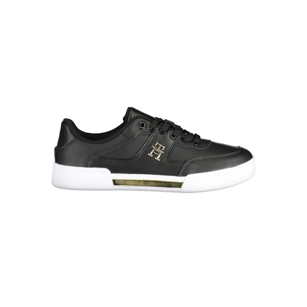 Tommy Hilfiger Black Leather Women Sneaker - Sneakers