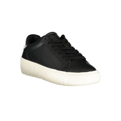 Tommy Hilfiger Black Leather Women Sneaker - Sneakers