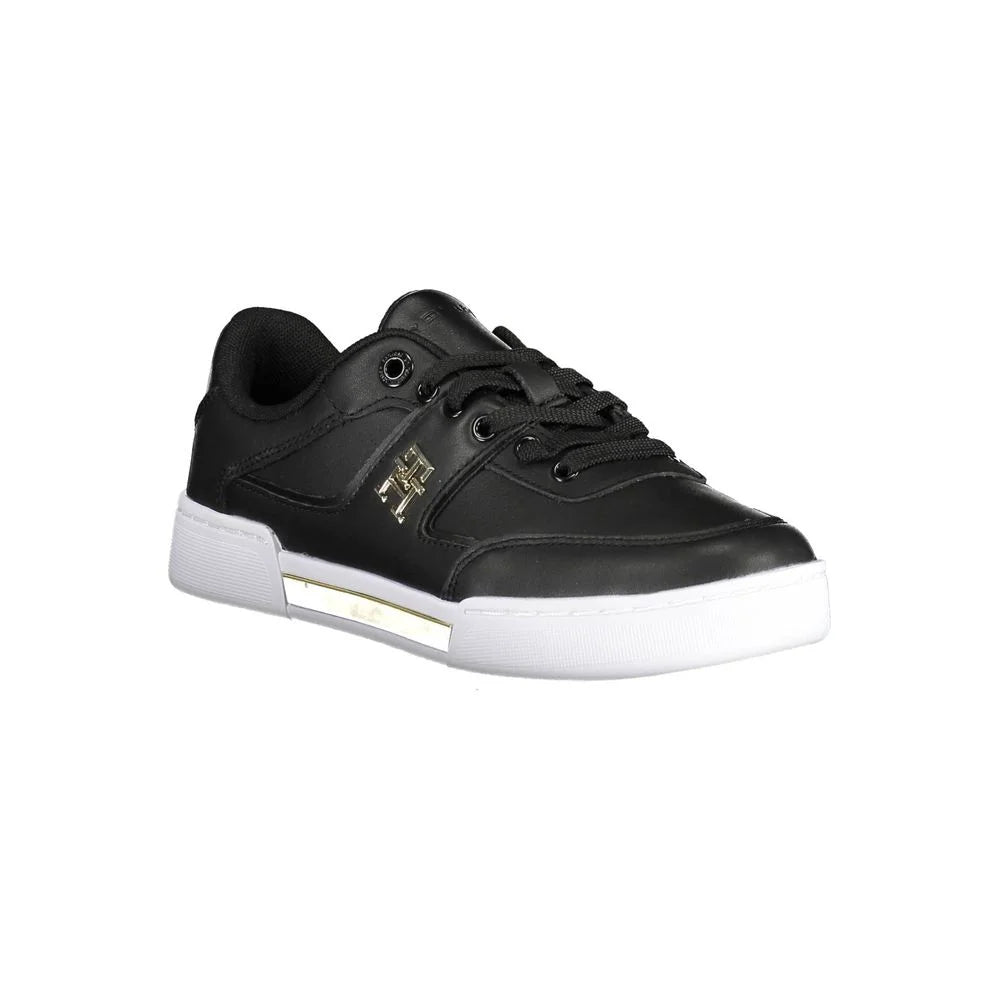 Tommy Hilfiger Black Leather Women Sneaker - Sneakers
