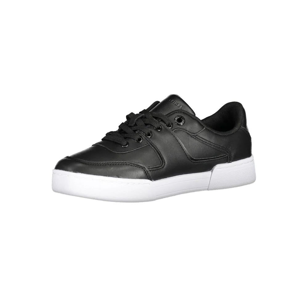 Tommy Hilfiger Black Leather Women Sneaker - Sneakers
