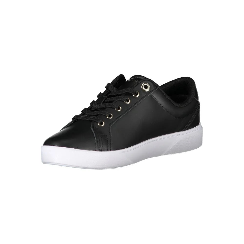 Tommy Hilfiger Black Leather Women Sneaker - Sneakers