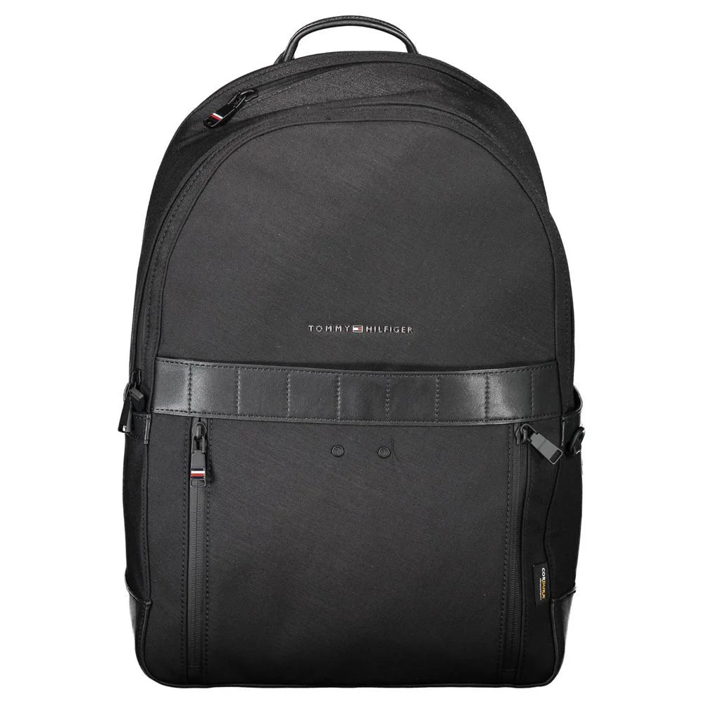 Tommy Hilfiger Black Nylon Men Backpack - Backpacks