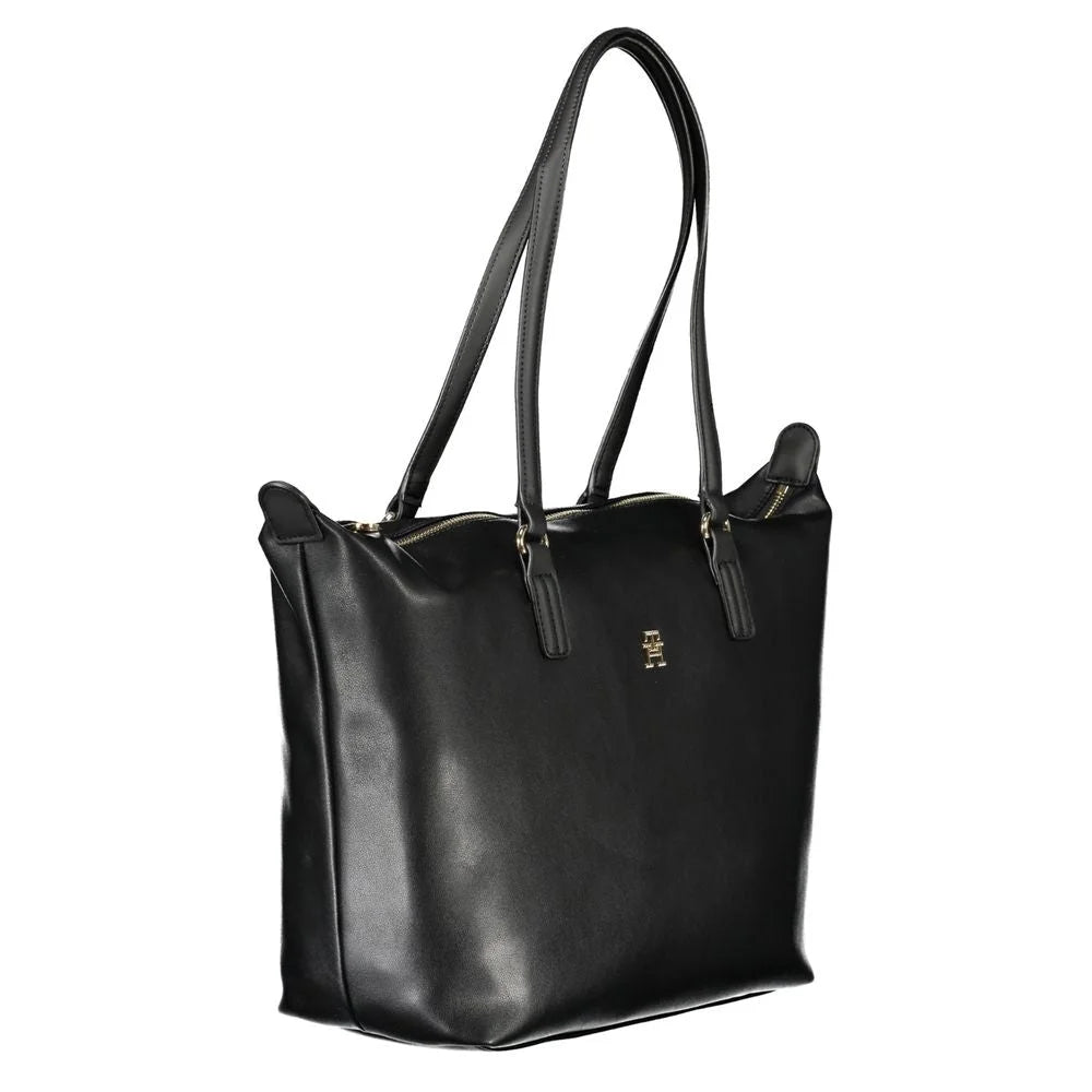 Tommy Hilfiger Black Polyester Handbag - Shoulder Bags