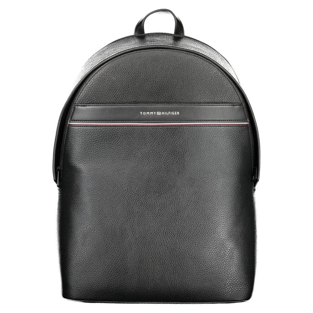 Tommy Hilfiger Black Polyester Men Backpack - Laptop Backpacks