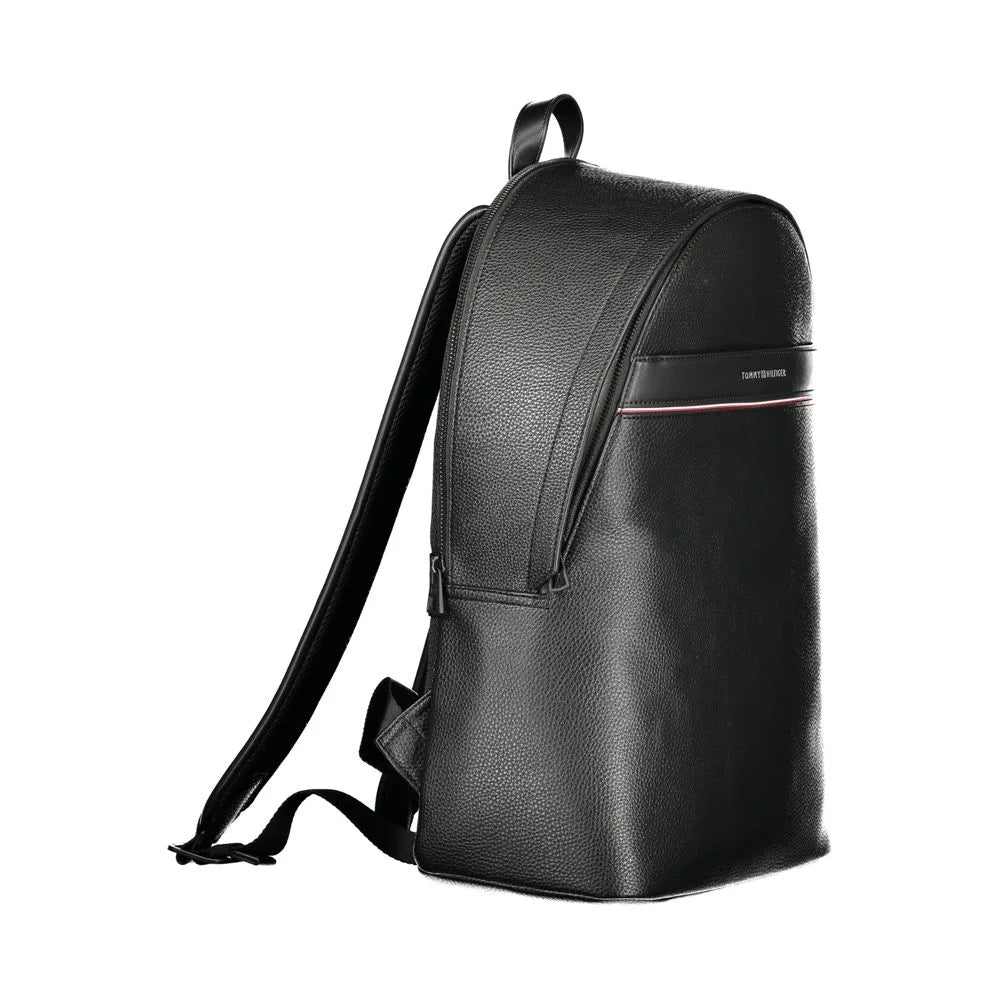 Tommy Hilfiger Black Polyester Men Backpack - Laptop Backpacks