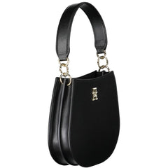 Tommy Hilfiger Black Polyester Women Handbag - Half-Moon Bags