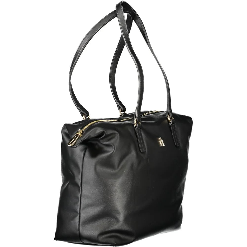 Tommy Hilfiger Black Polyester Women Handbag - Shoulder Bags