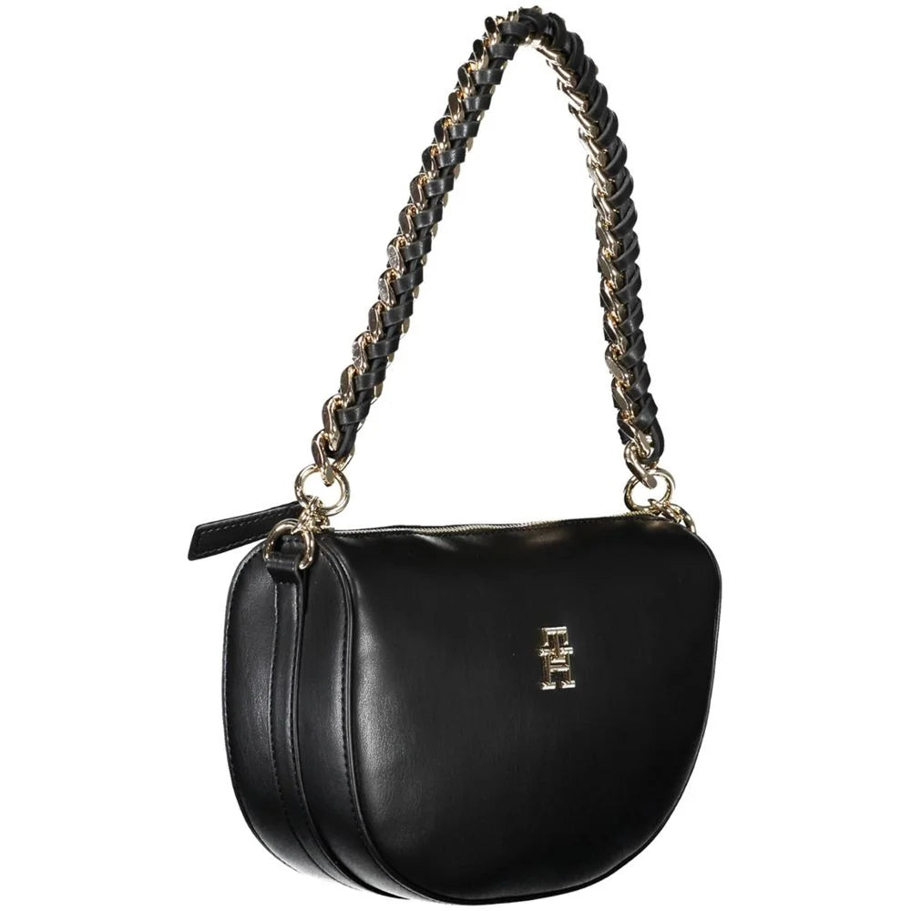 Tommy Hilfiger Black Polyethylene Handbag - Half-Moon Bags