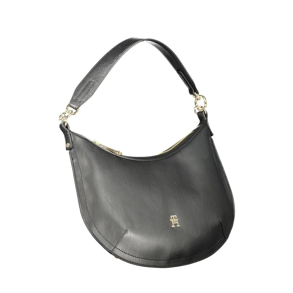Tommy Hilfiger Black Polyethylene Handbag - Half-Moon Bags