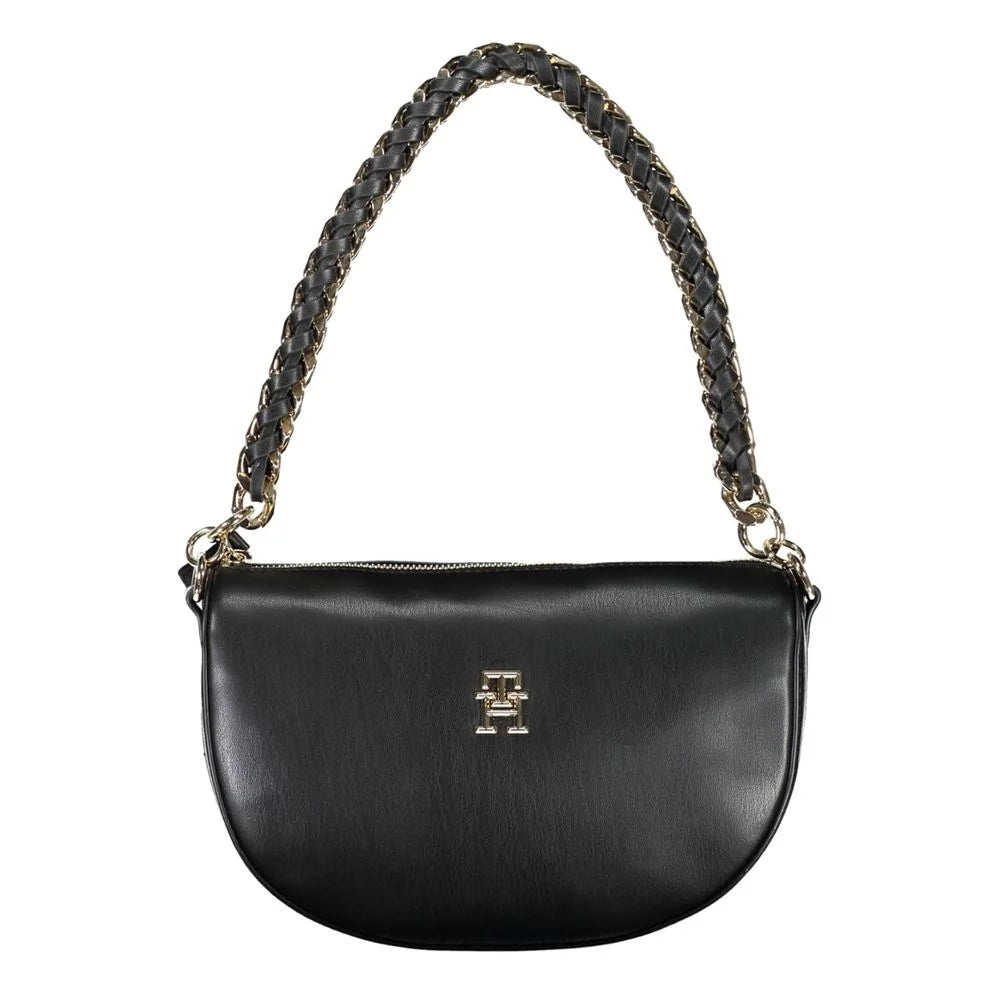 Tommy Hilfiger Black Polyethylene Handbag - Half-Moon Bags
