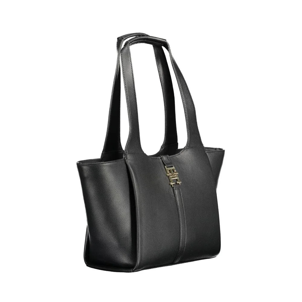 Tommy Hilfiger Black Polyethylene Women Handbag - Shopper Bags