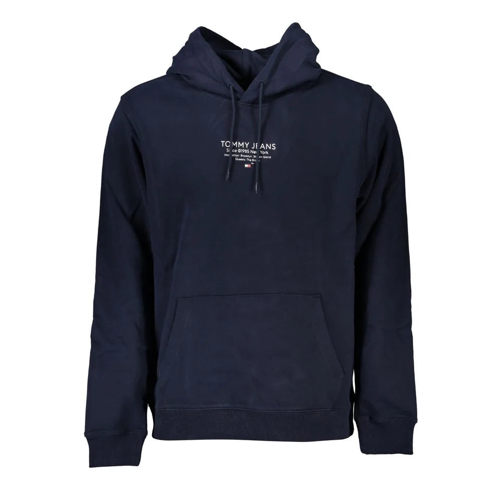 Tommy Hilfiger Blue Cotton Men Sweater with Hood - Hoodies