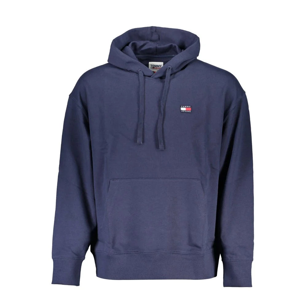 Tommy Hilfiger Blue Cotton Men Sweater with Hood - Hoodies