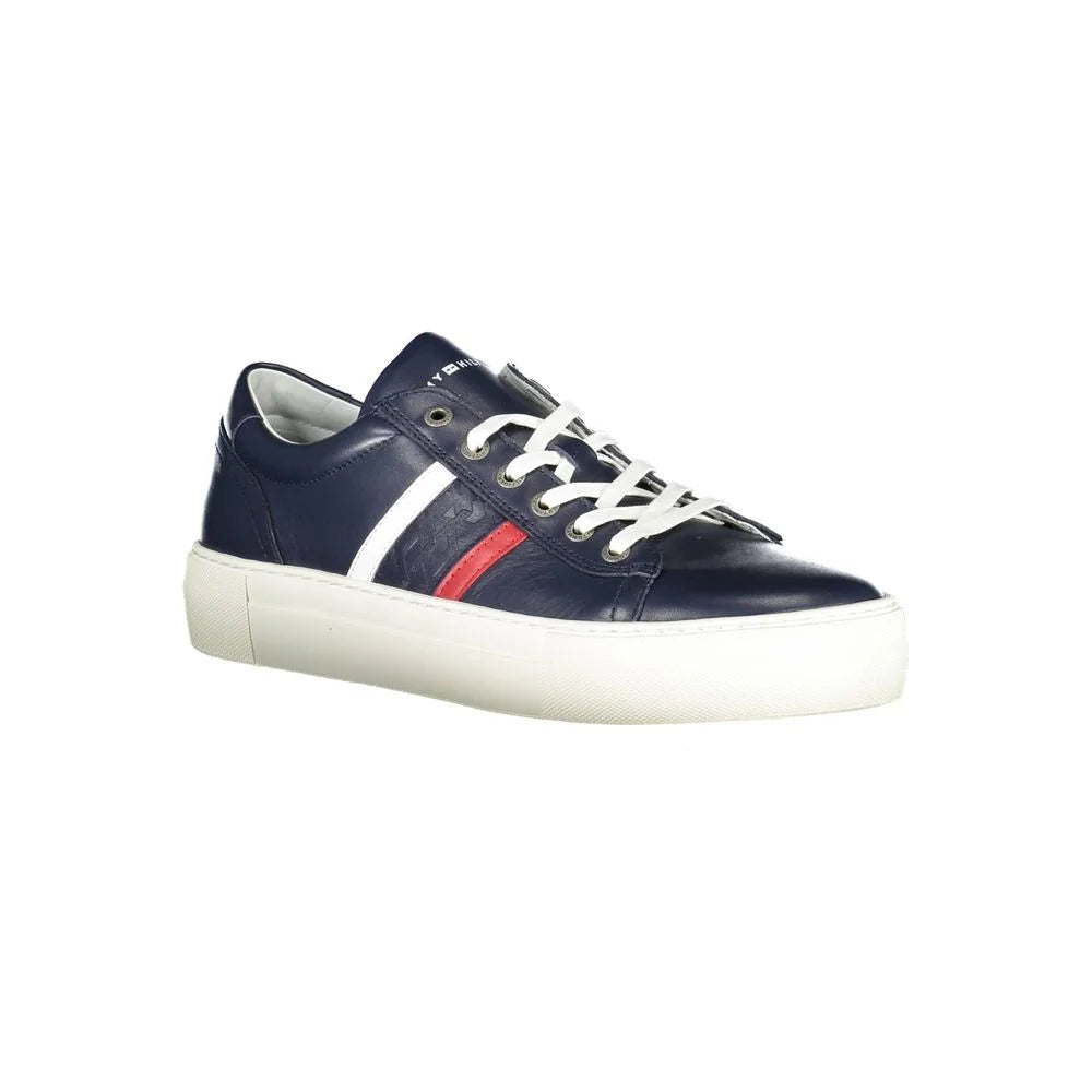 Tommy Hilfiger Blue Leather Men Sneaker - EU40/US7 - Sneakers