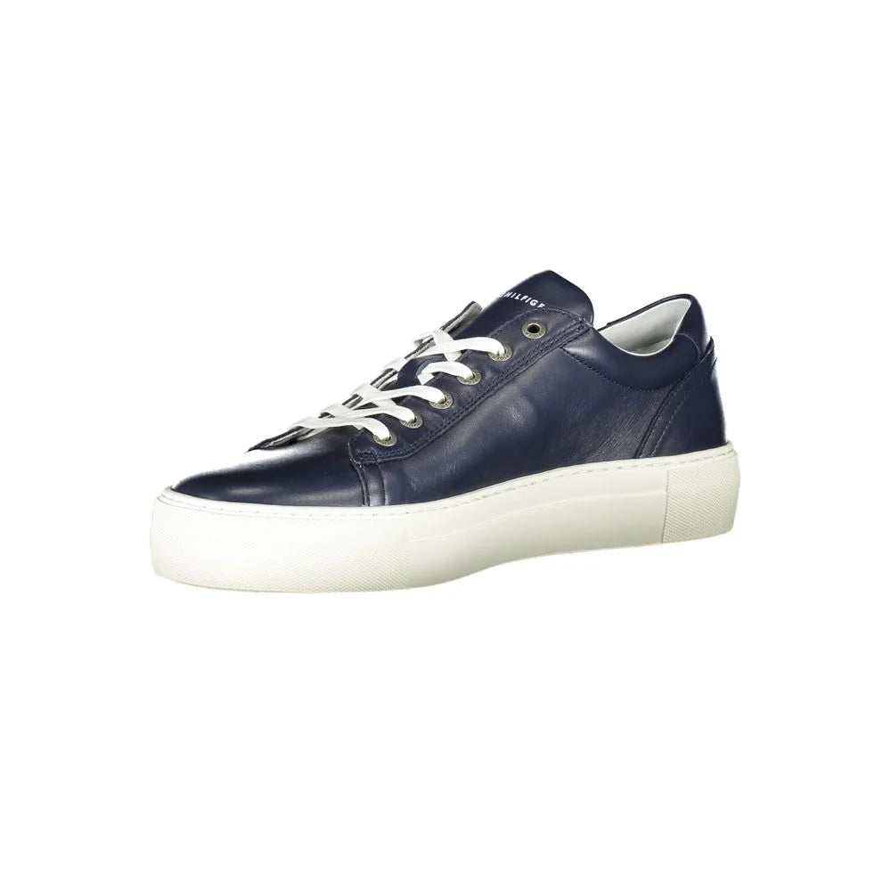 Tommy Hilfiger Blue Leather Men Sneaker - EU40/US7 - Sneakers