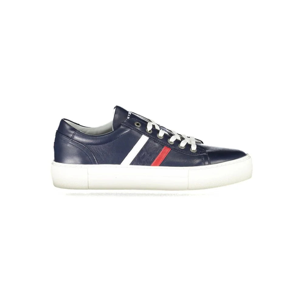 Tommy Hilfiger Blue Leather Men Sneaker - EU40/US7 - Sneakers