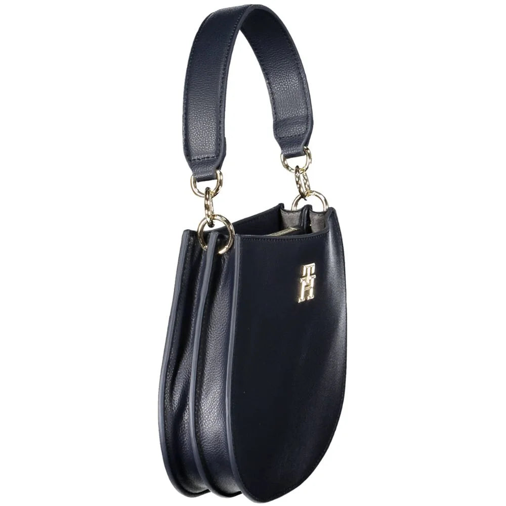 Tommy Hilfiger Blue Polyester Women Handbag - Half-Moon Bags